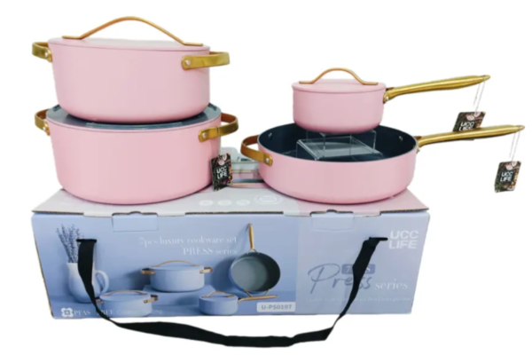 Premium Non-Stick Aluminum Cookware Set with Ceramic Lid – Durable & Easy-to-Clean Kitchen Pot Set
