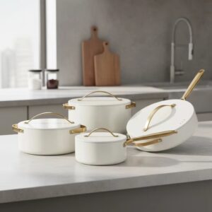 1 7-piece non-stick ceramic cookware set