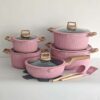 H0f3d3b6d71604cd5b79004aa34c0428fG DONNOR 15-Piece Non-Stick Granite Cookware Set