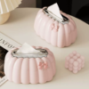Hbf1eb5dbe7dd4a8daaaed2f9932f2c92p Pumpkin Tissue Box Holder with Pink Bow – Decorative Tabletop Tissue Dispenser