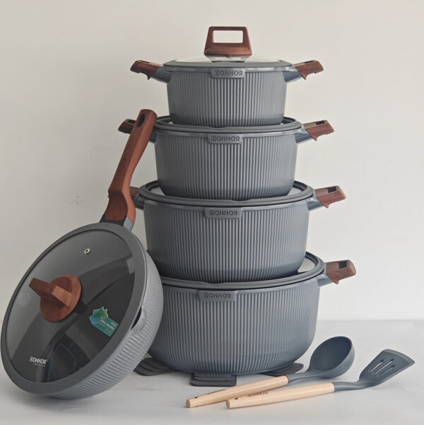 Hccd0623c86de41039b54eea5aeb2bd50j DONNOR 15-Piece Non-Stick Granite Cookware Set