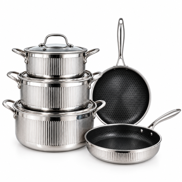 Shining Stainless Cookware Collection 18/10 Triply Stainless Steel Cookware Set – Premium Pots and Pans