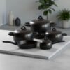 black 3 9-Piece Forged Cookware Set