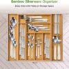 Expandable Bamboo Drawer Organiser – Adjustable Cutlery and Utensil Storage Tray