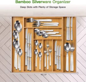 draw2 Expandable Bamboo Drawer Organiser – Adjustable Cutlery and Utensil Storage Tray