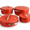 orange 7-piece non-stick ceramic cookware set