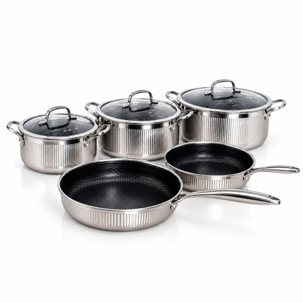 stainless-21 18/10 Triply Stainless Steel Cookware Set – Premium Pots and Pans